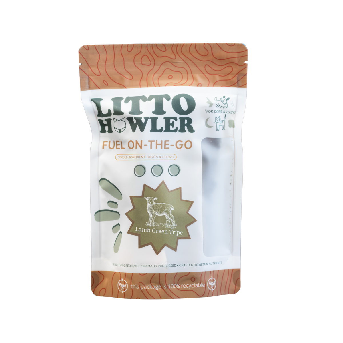 Litto Howler Dehydrated Lamb Green Tripe Sticks, 6ct