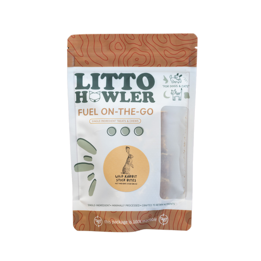 Litto Howler Dehydrated Wild Rabbit Bites, 3oz