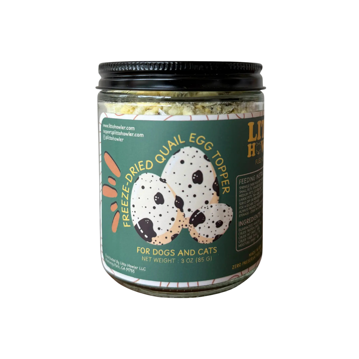 Litto Howler Freeze-Dried Quail Egg Topper