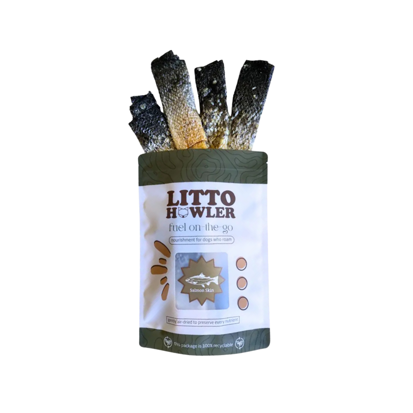 Litto Howler Freeze-Dried Salmon Skin Rolls