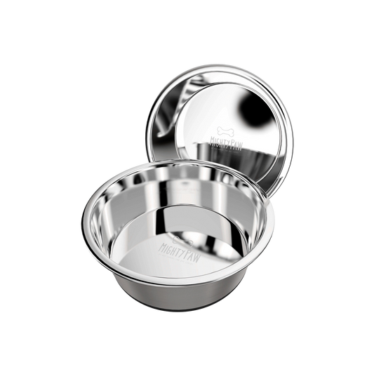 Mighty Paw Stainless Steel Dog Bowls 2pck