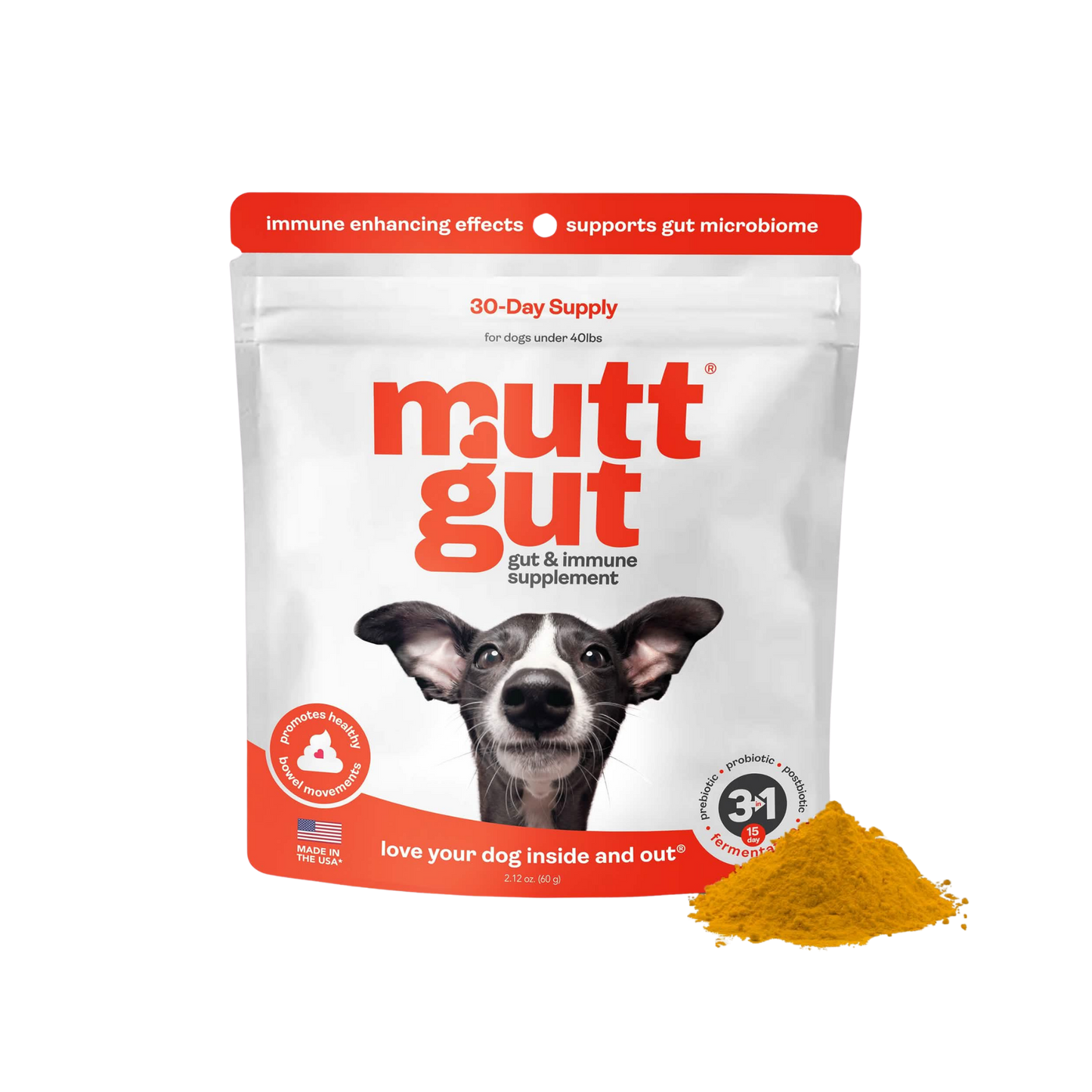 MuttGut Gut & Immune Supplement Powder for Dogs Under 40lbs