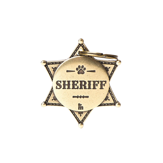 Myfamily Bronx Sheriff Star ID Tag in English Brass