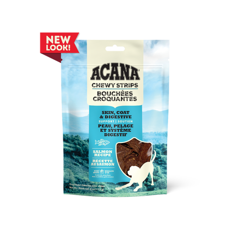 Acana Chewy Strips, Salmon Recipe Dog Treats - Pups & Cubs Premium Pet Food