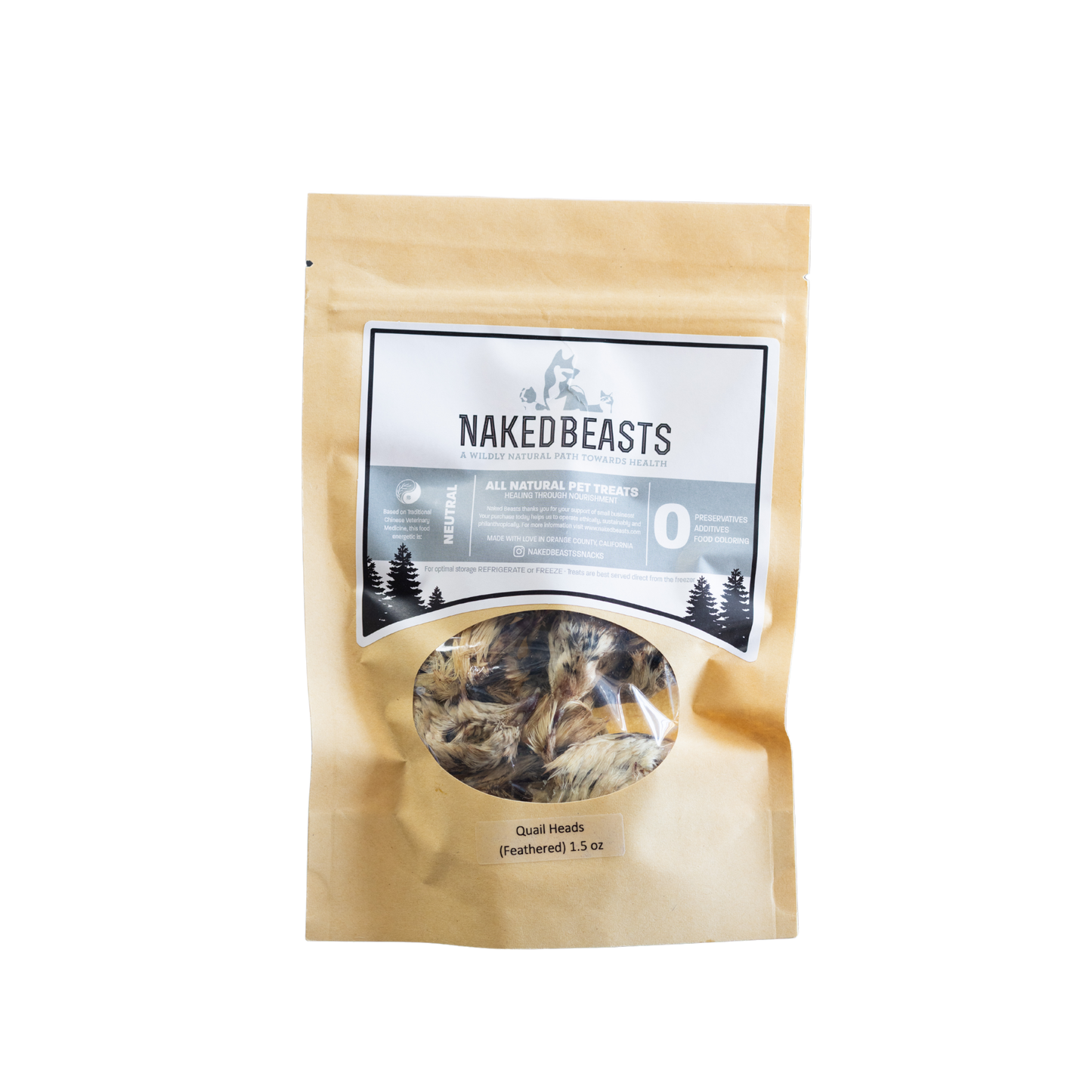 Naked Beasts Dehydrated Quail Heads