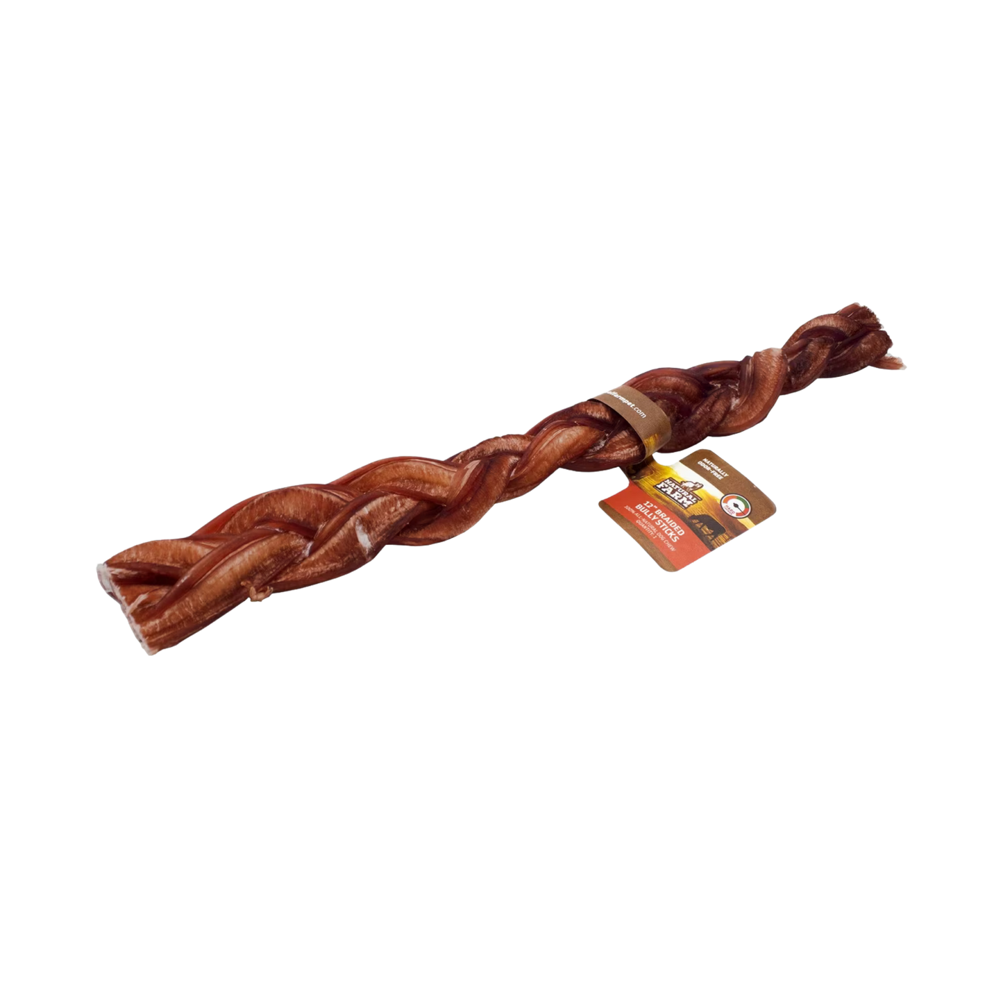 Natural Farm 12-inch Bully Stick Braided Stick for Dogs