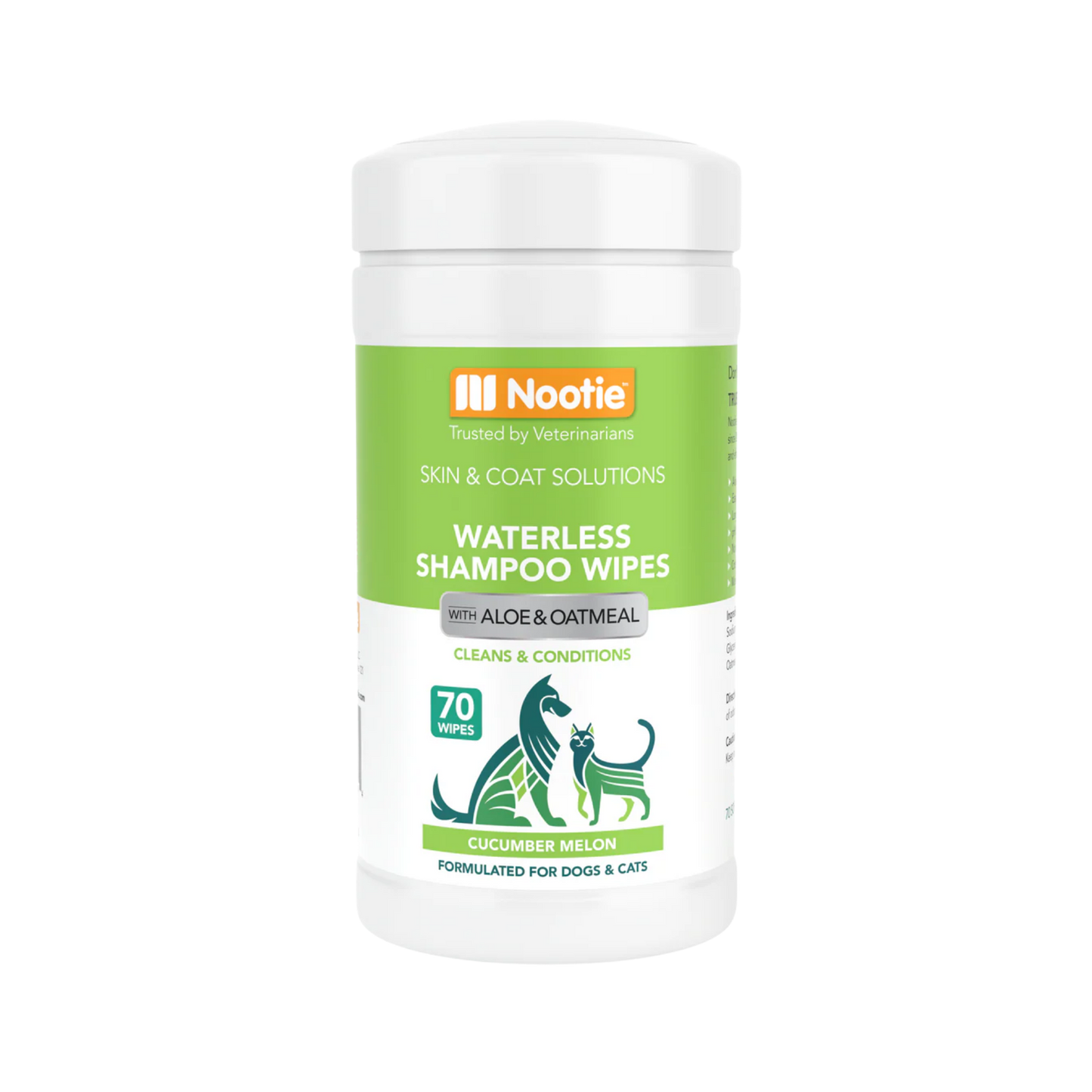 Nootie Waterless Shampoo Wipes with Aloe and Oatmeal Cucumber Melon