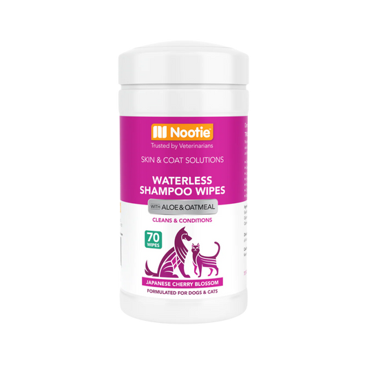 Nootie Waterless Shampoo Wipes with Aloe and Oatmeal Japanese Cherry Blossom