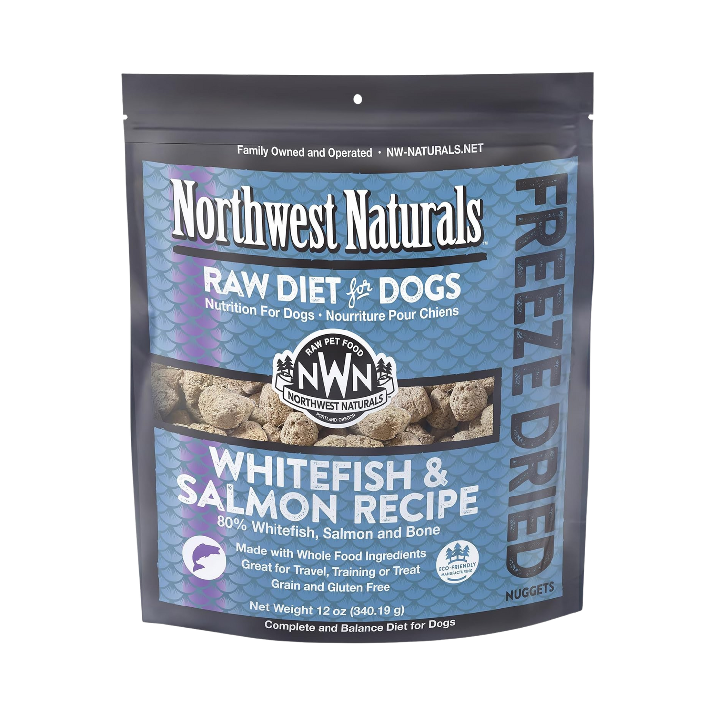 Northwest Naturals Freeze-Dried Whitefish & Salmon Recipe for Dogs, 12oz