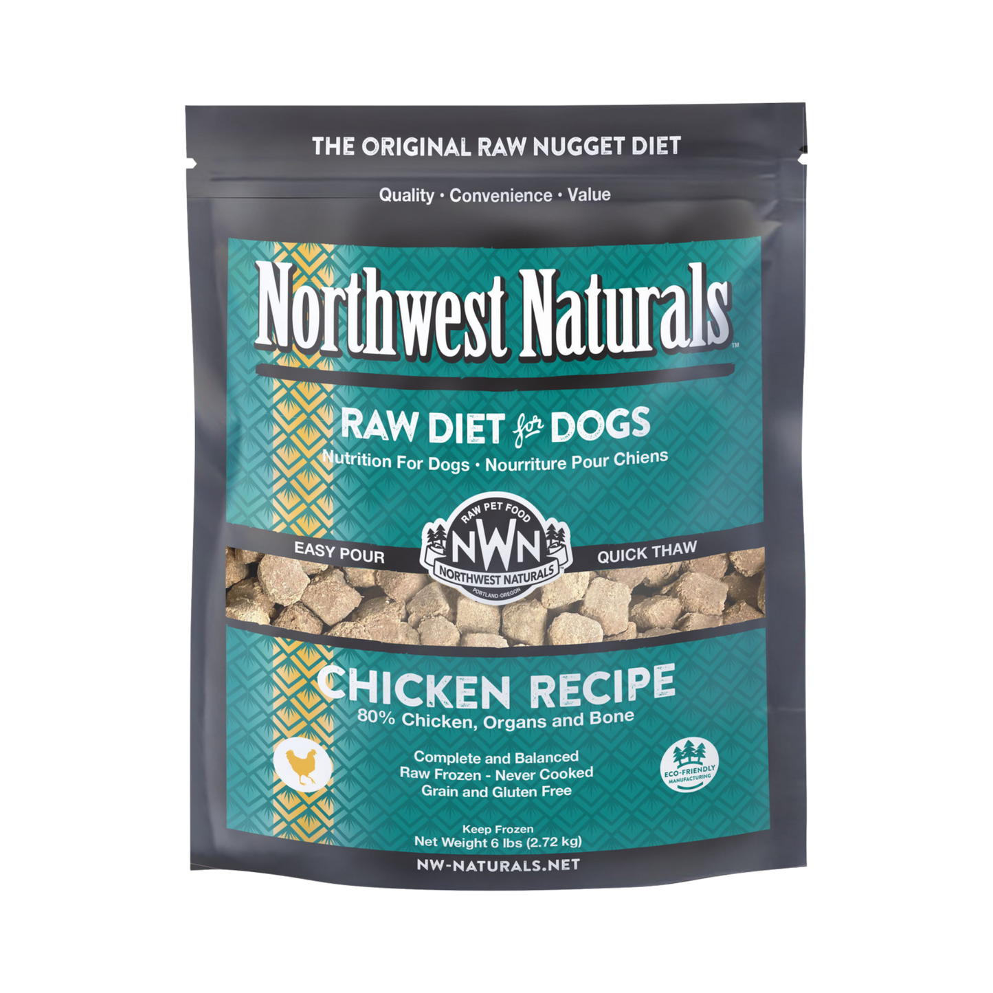 Northwest Naturals Raw Chicken Recipe Frozen Nuggets for Dogs