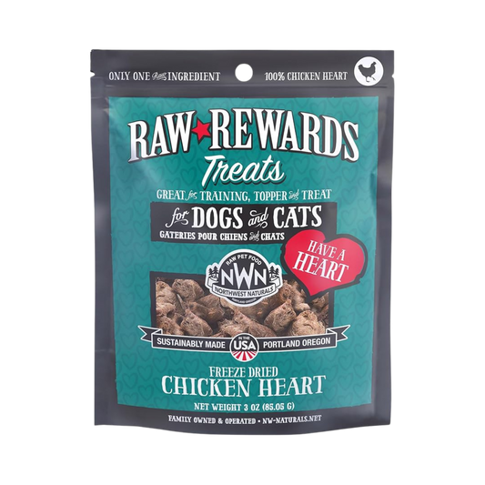 Northwest Naturals Raw Rewards Chicken Heart for Dogs & Cats