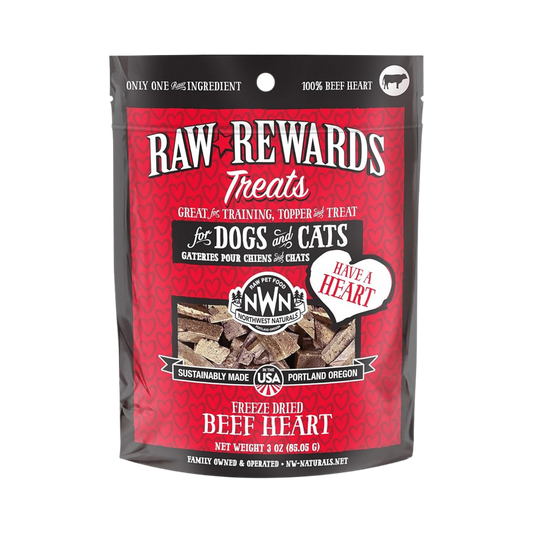 Northwest Naturals Raw Rewards Freeze-Dried Beef Heart for Dogs & Cats