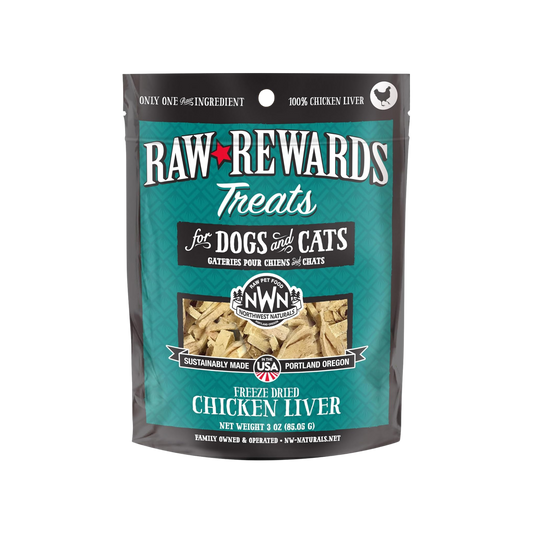 Northwest Naturals Raw Rewards Freeze-Dried Chicken Liver Treats for Dogs & Cats, 3oz