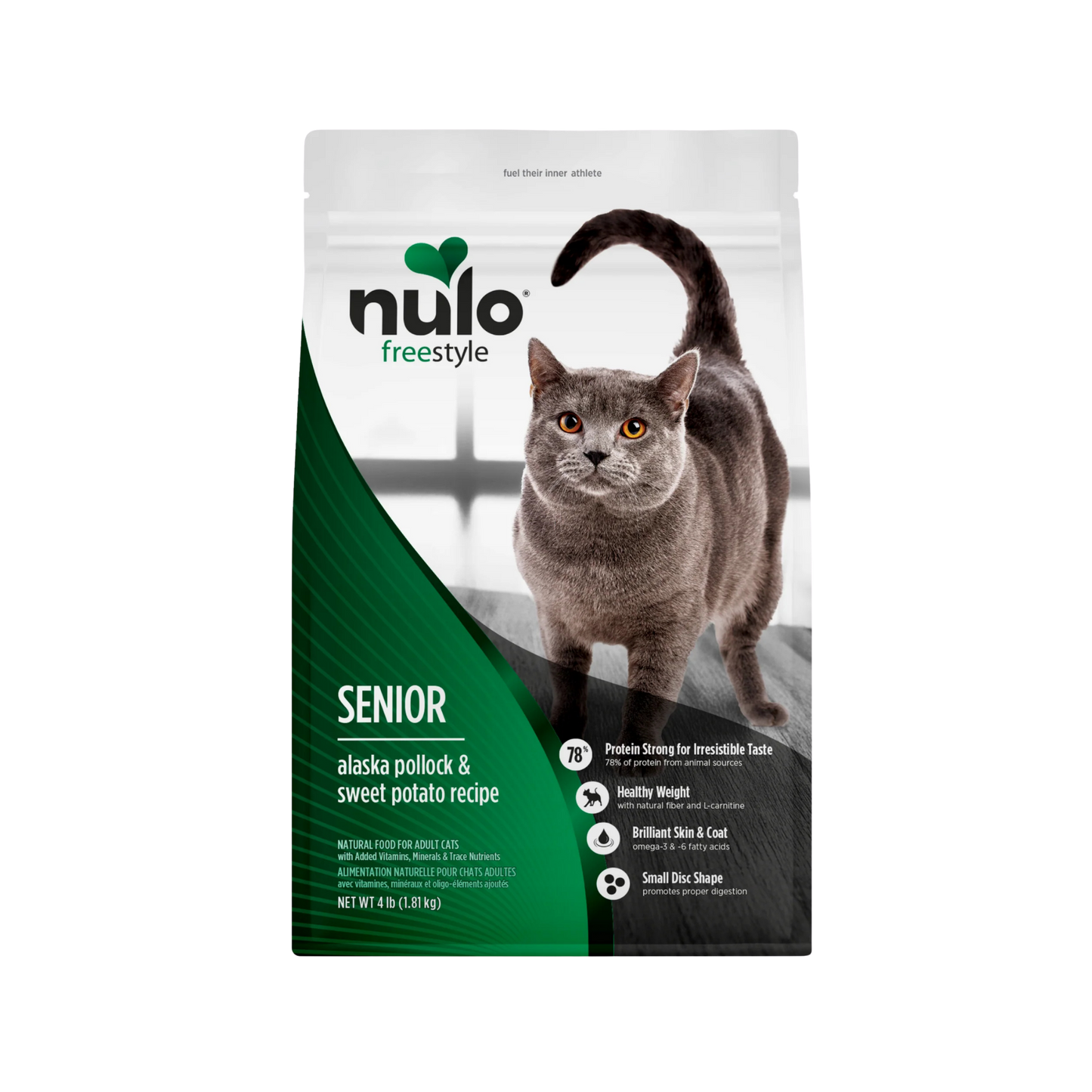 Nulo FreeStyle Senior Alaska Pollock & Sweet Potato Recipe for Cats, 5lb