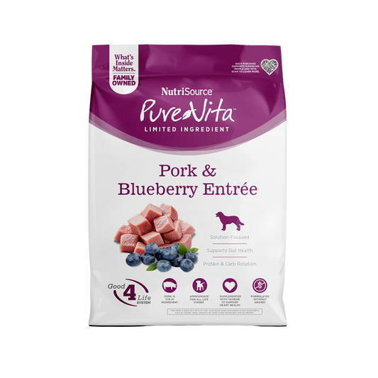 NutriSource PureVita Pork & Blueberry Entrée Limited Ingredient Dog Food