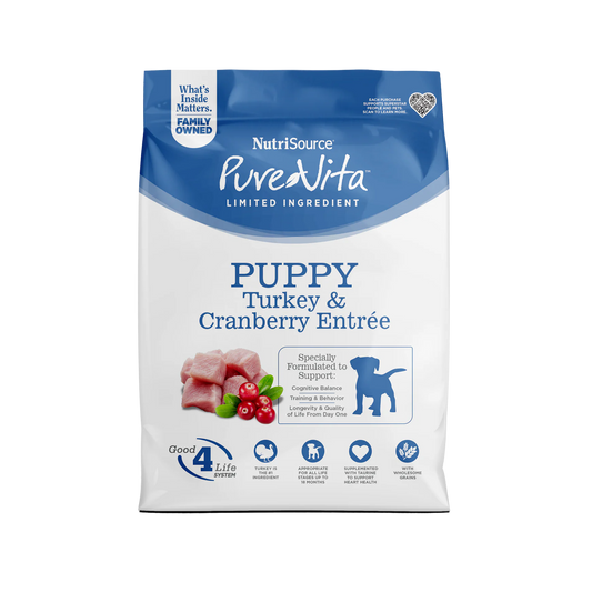 NutriSource PureVita Puppy Turkey & Cranberry Entrée Dry Dog Food