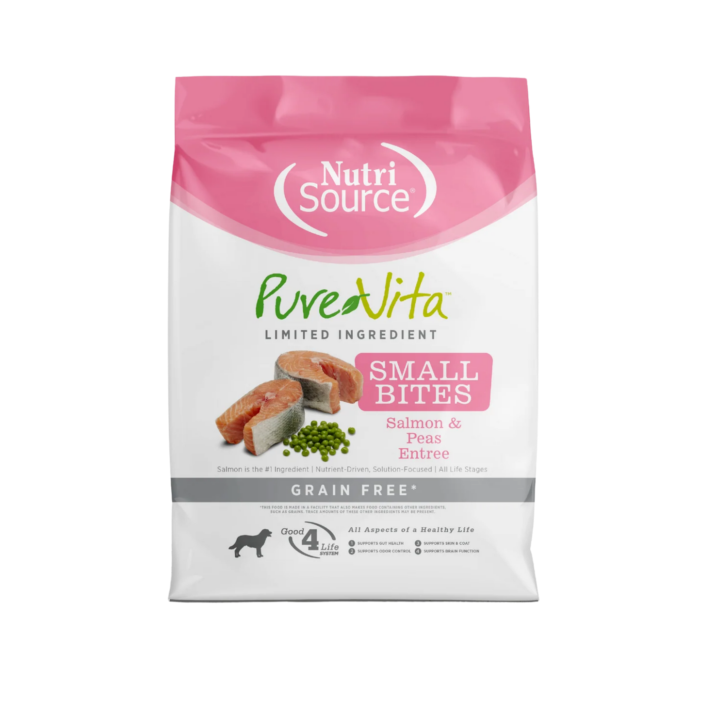 NutriSource PureVita Small Bites Salmon & Peas Entrée Dry Dog Food
