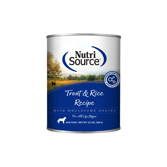 NutriSource Trout & Rice Wet Dog Food, 12.3oz