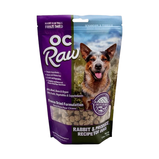 OC Raw Freeze-Dried Rabbit & Produce Recipe for Dogs, 5.5oz