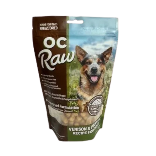 OC Raw Freeze-Dried Venison and Produce