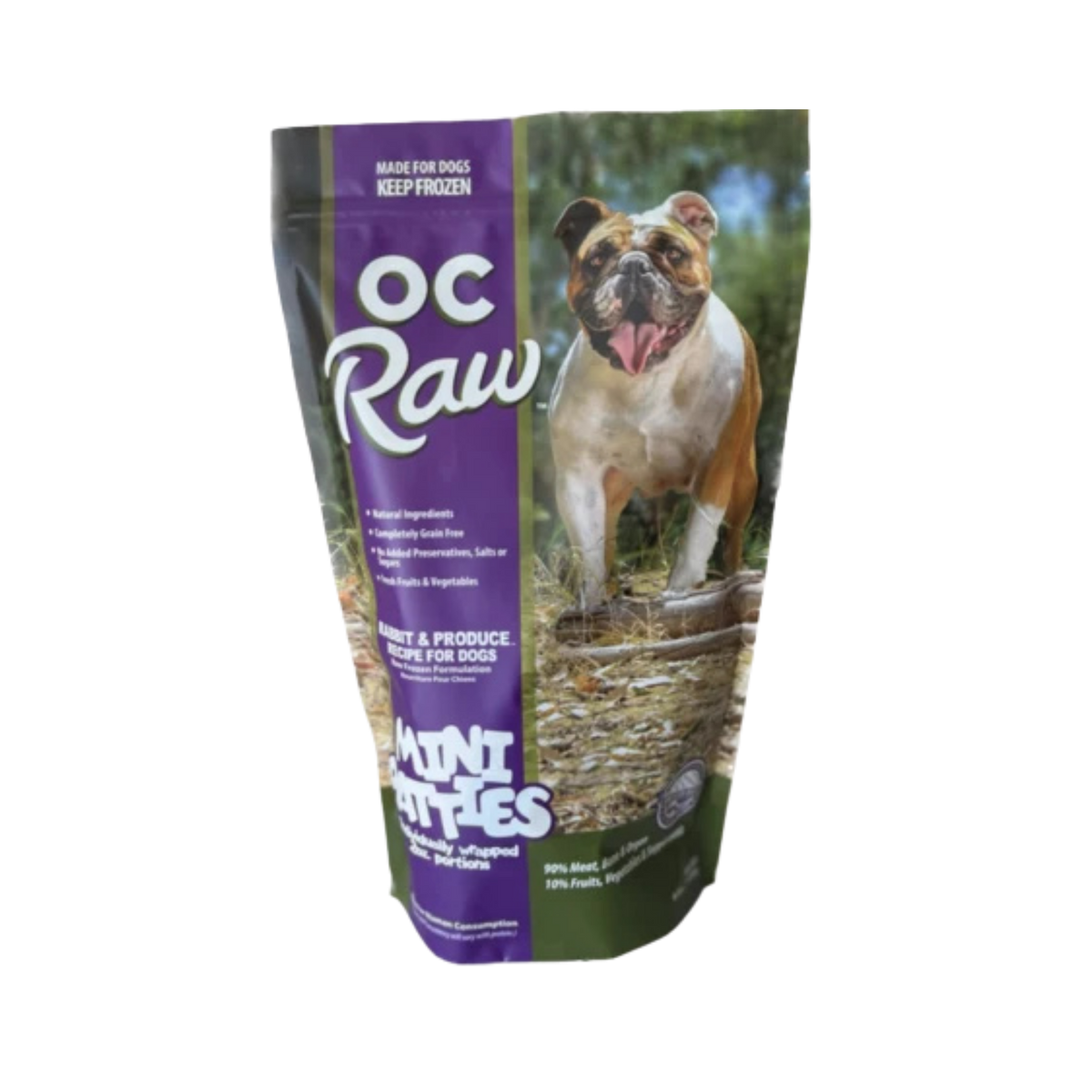 OC Raw Rabbit & Produce Raw Mini Patties, 4lb