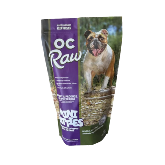 OC Raw Rabbit & Produce Raw Mini Patties, 4lb