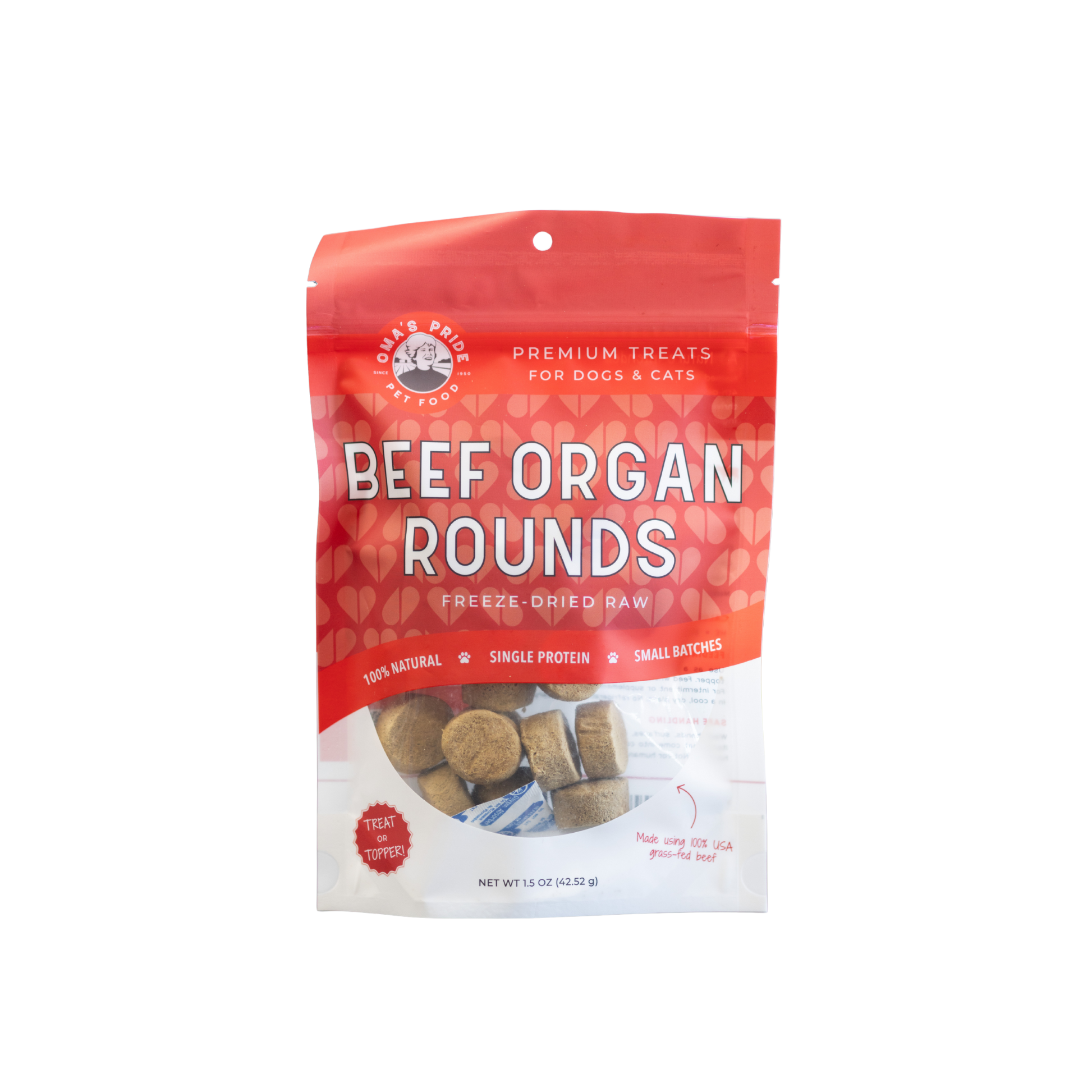 Oma's Pride Freeze-Dried Beef Organ Rounds – Pups & Cubs Premium Pet Food