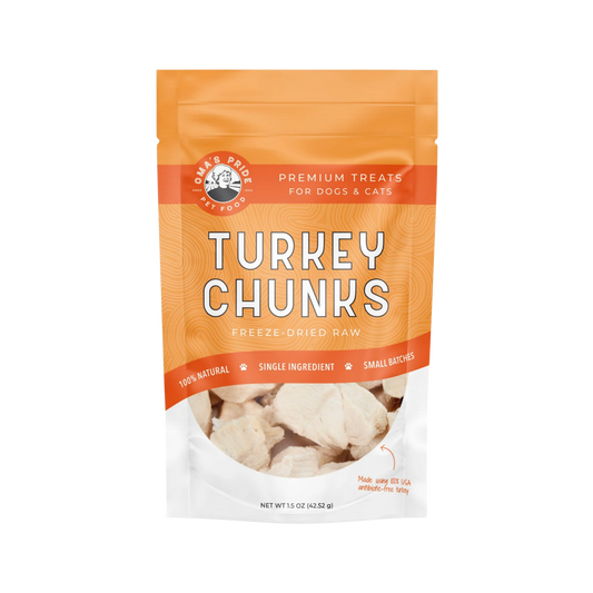 Oma's Pride Freeze-Dried Turkey Chunks for Dogs & Cats, 1.5oz