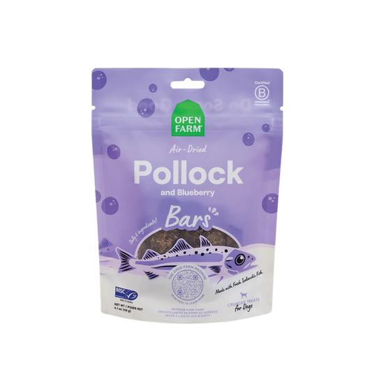 Open Farm Icelandic Air-Dried Pollock & Blueberry Dog Treat Bars