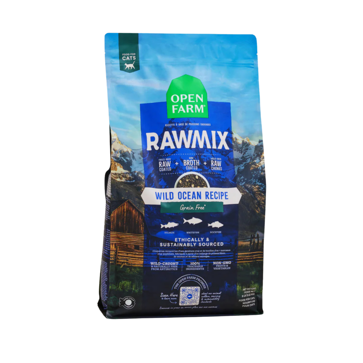 Open Farm RawMix Wild Ocean Grain-Free Cat Kibble, 8lb