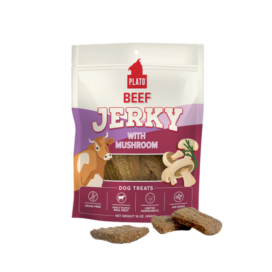Plato Beef with Mushroom Jerky Dog Treats