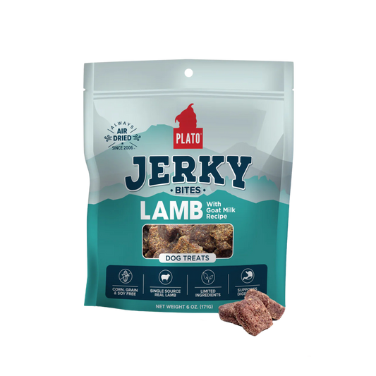 Plato Lamb with Goat Milk Jerky Bites Dog Treats