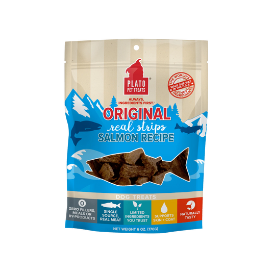 Plato Original Real Strips Salmon Dog Treats