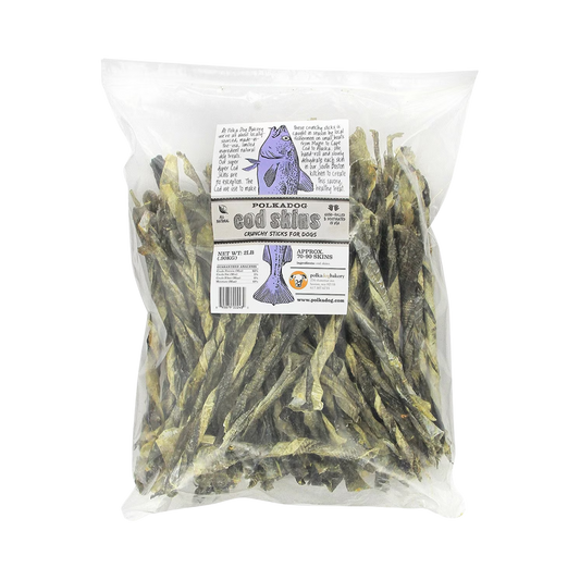 Polkadog Cod Skins Dehydrated Dog & Cat Treats, 2lb