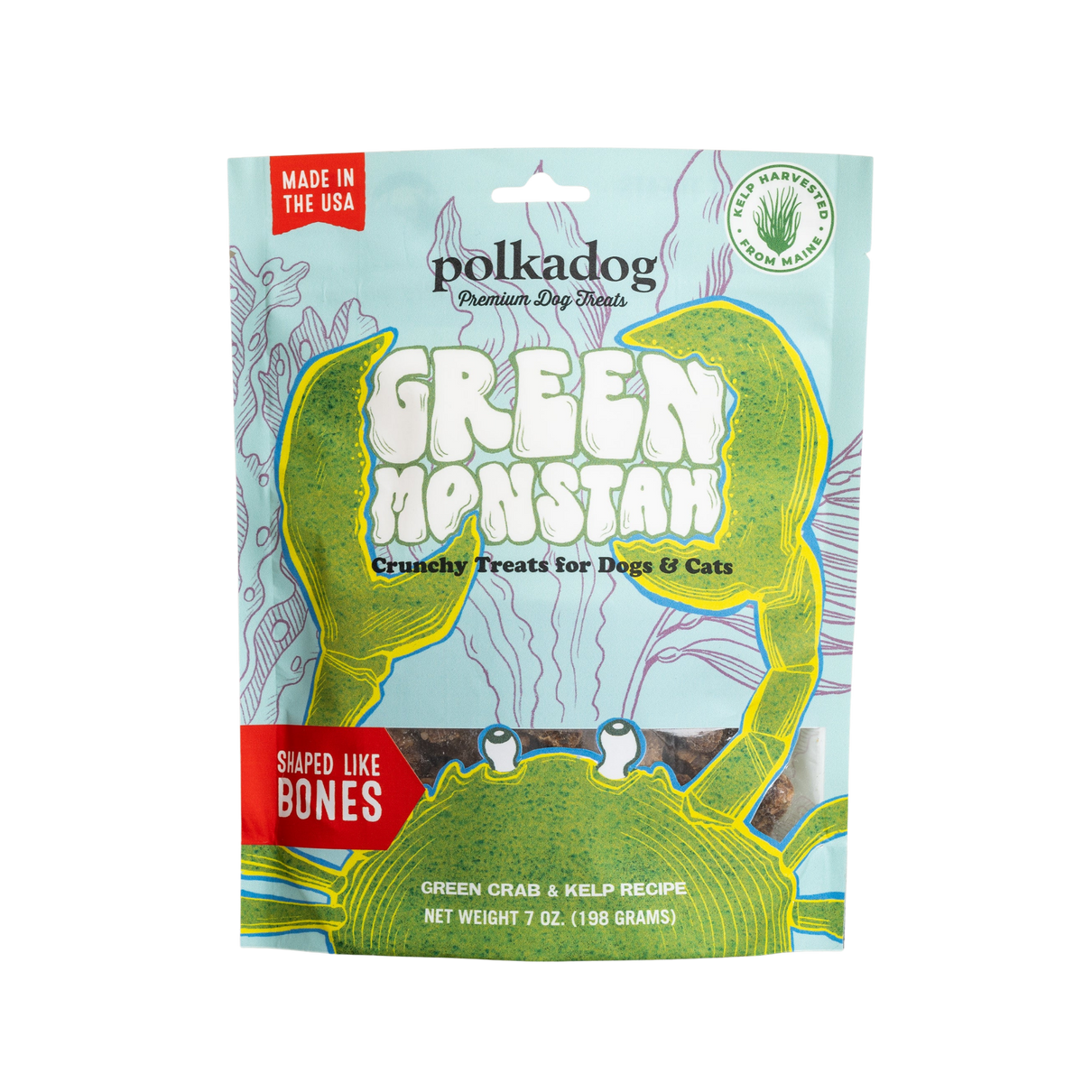 Polkadog Polkadog Green Monstah Bones, 7oz