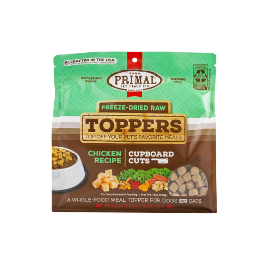 Primal Cupboard Cuts Freeze-Dried Raw Chicken Recipe Toppers for Dogs & Cats