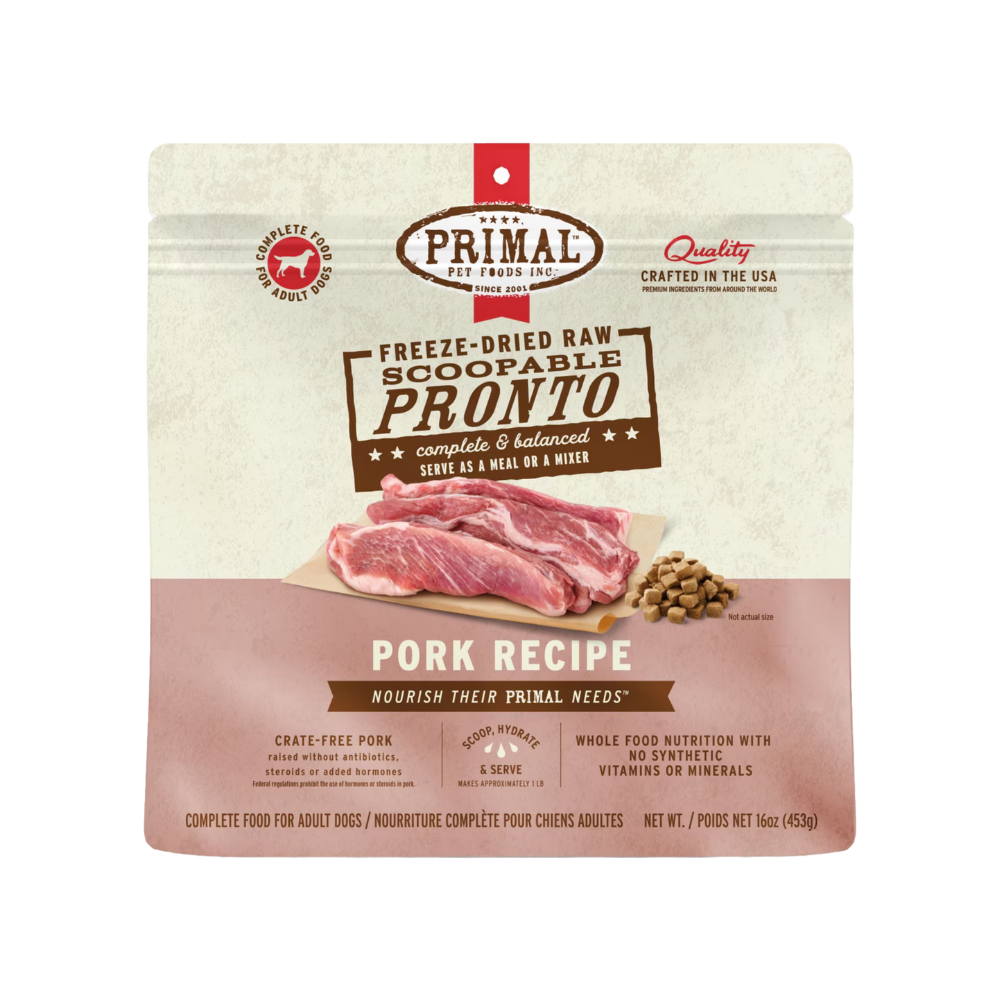 Primal Freeze-Dried Raw Scoopable Pronto Pork Recipe Dog Food
