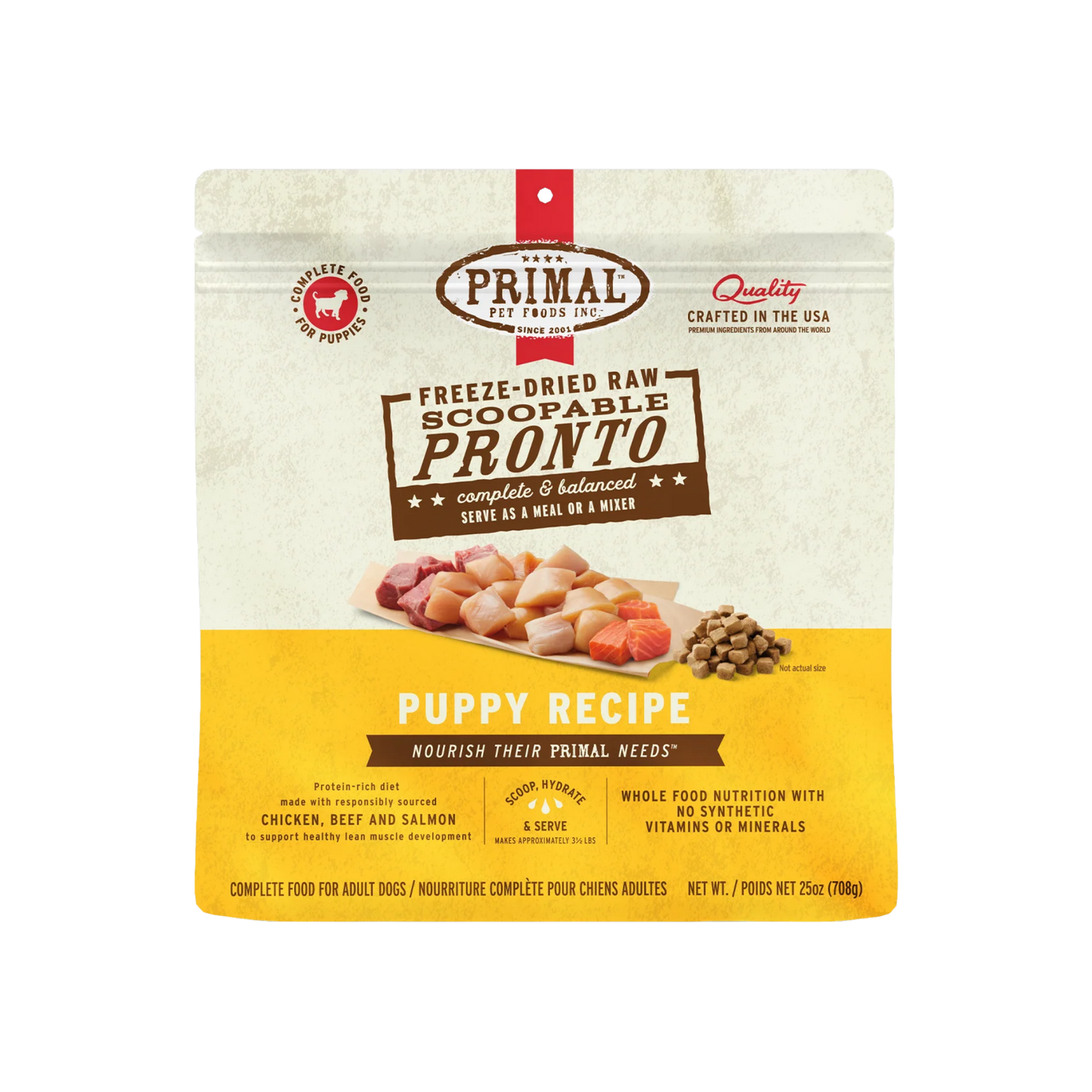 Primal Freeze-Dried Raw Scoopable Pronto Puppy Recipe Dog Food