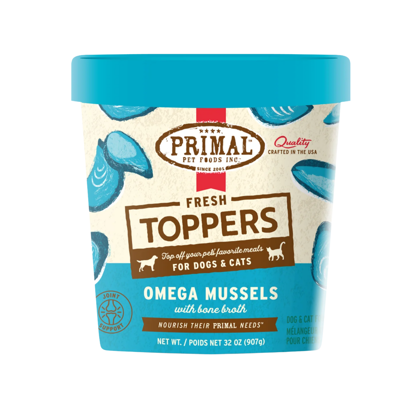 Primal Fresh Toppers for Dog & Cat Food Omega Mussels Recipe
