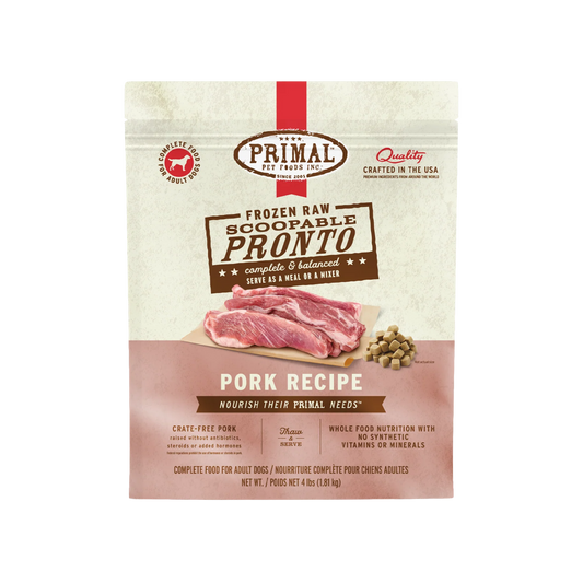 Primal Frozen Raw Scoopable Pronto Pork Recipe Dog Food, 4lb