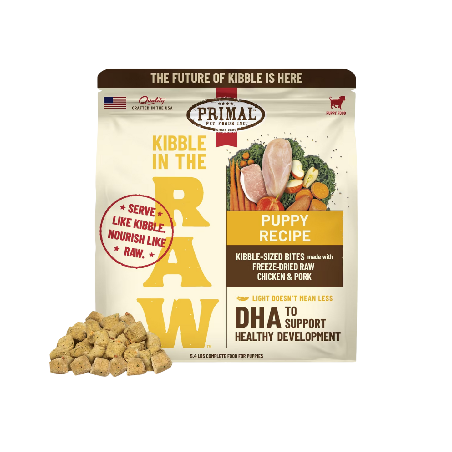 Primal Kibble in the Raw Dog Food Puppy Recipe