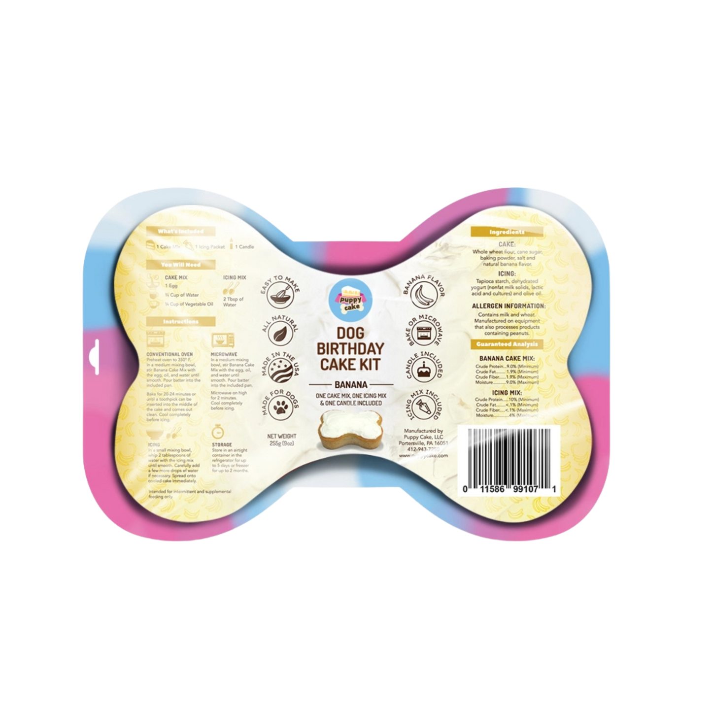 Puppy Cake Banana Dog Birthday Kit
