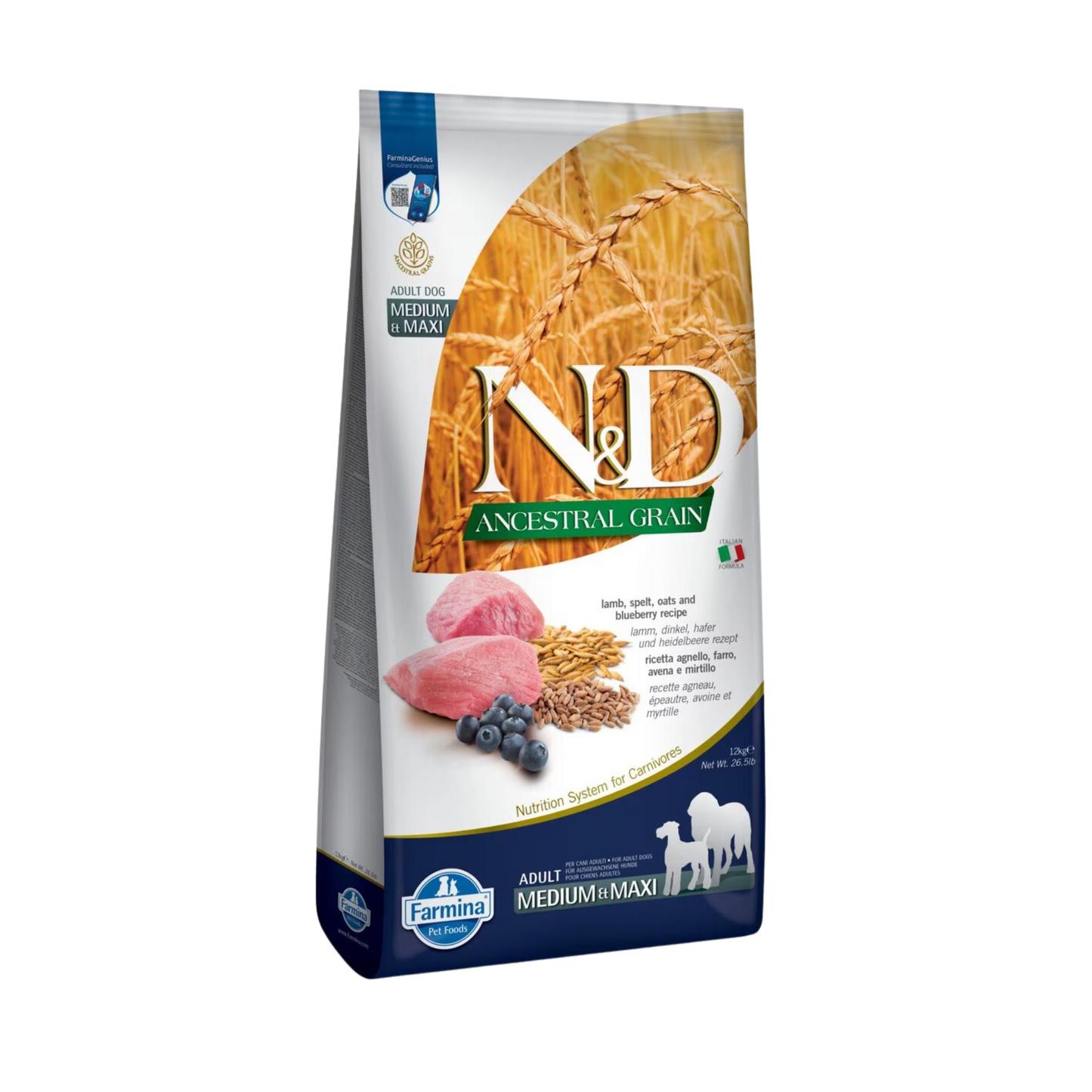 Farmina N&D Ancient Grains Lamb & Blueberry Dry Dog Food