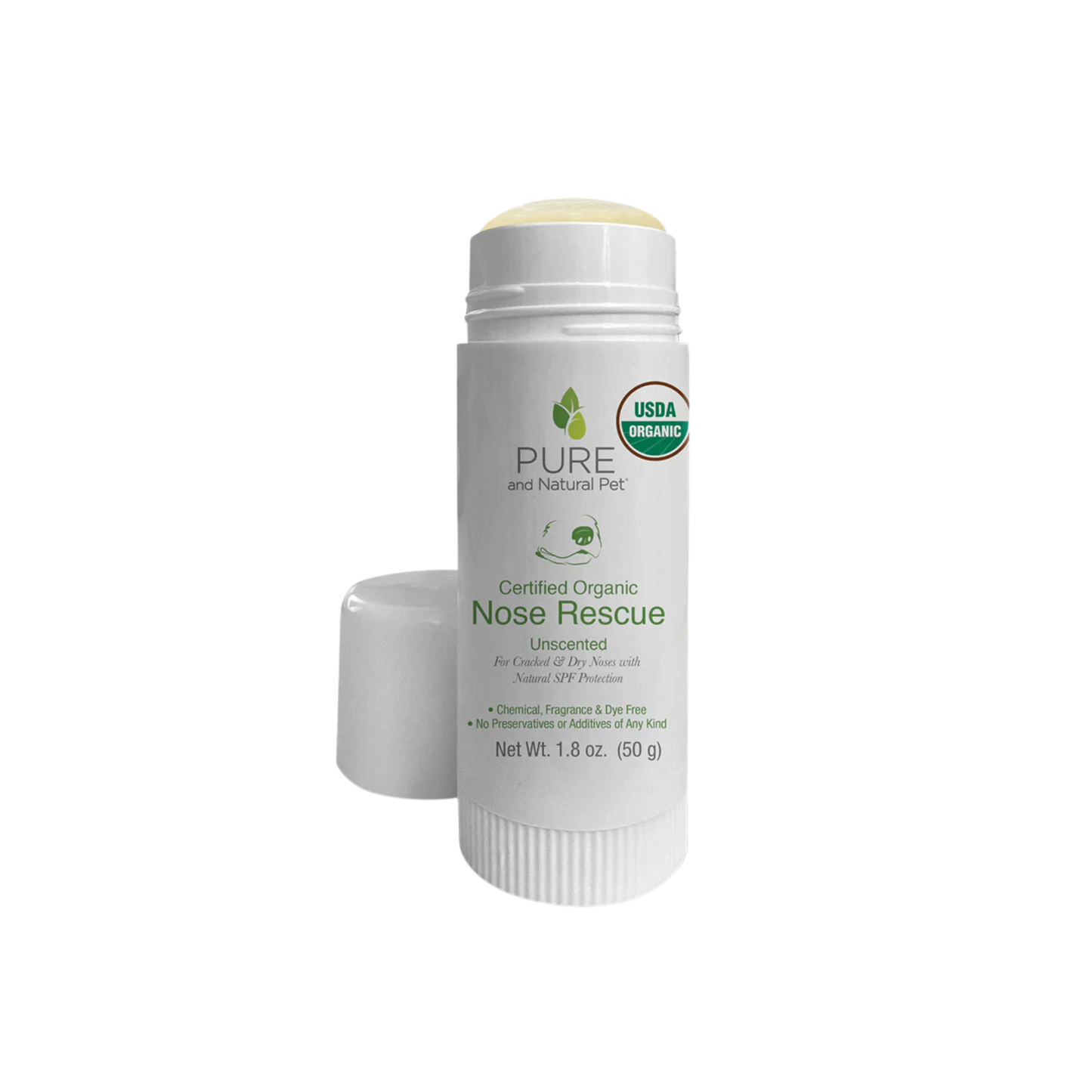 Pure & Natural Pet Nose Rescue Moisturizing Balm for Dogs – Certified Organic – Unscented