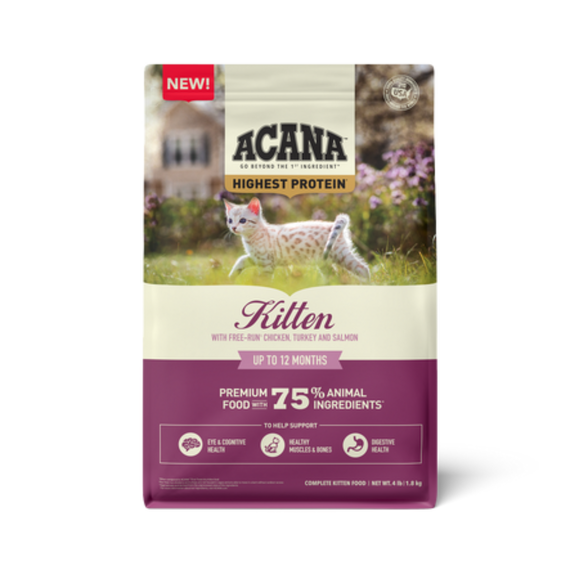 Acana Highest Protein, Kitten Recipe Dry Kitten Food - Pups & Cubs Premium Pet Food