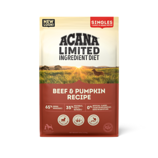 Acana Singles, Beef & Pumpkin Recipe Dry Dog Food - Pups & Cubs Premium Pet Food