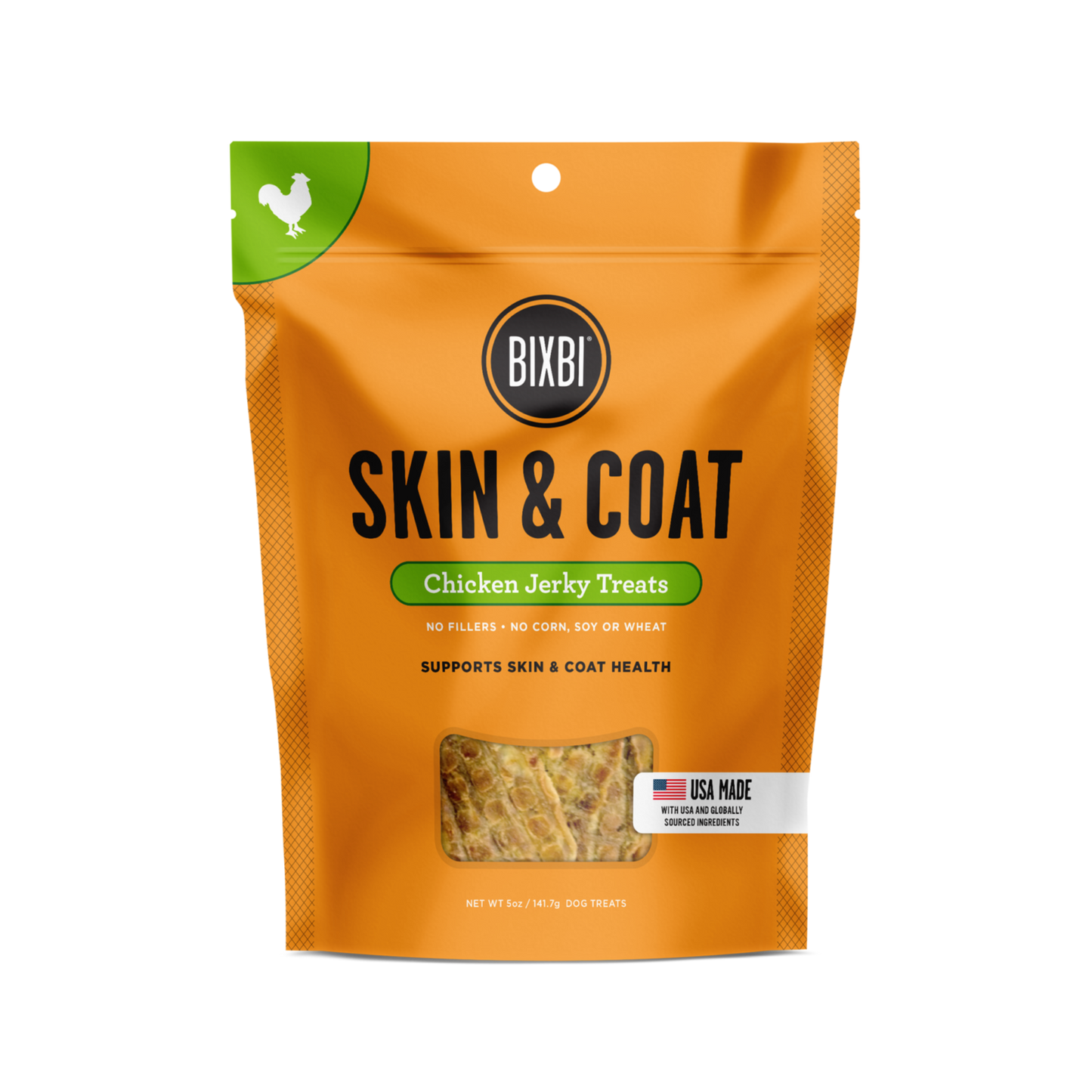 BIXBI Skin & Coat Jerky Treats for Dogs – Chicken Recipe - Pups & Cubs Premium Pet Food