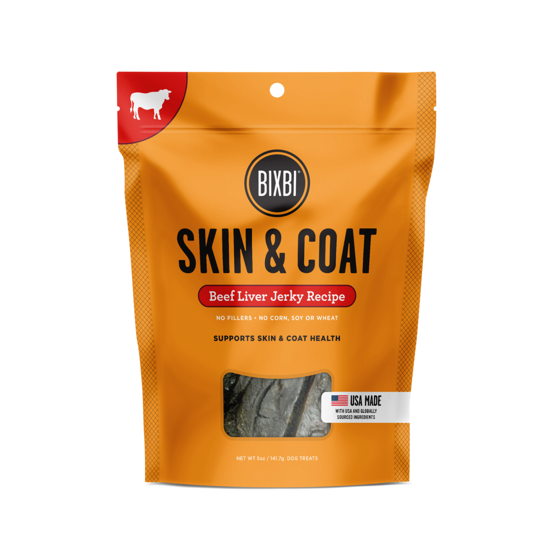 BIXBI Skin & Coat Jerky Treats for Dogs – Beef Liver Recipe - Pups & Cubs Premium Pet Food
