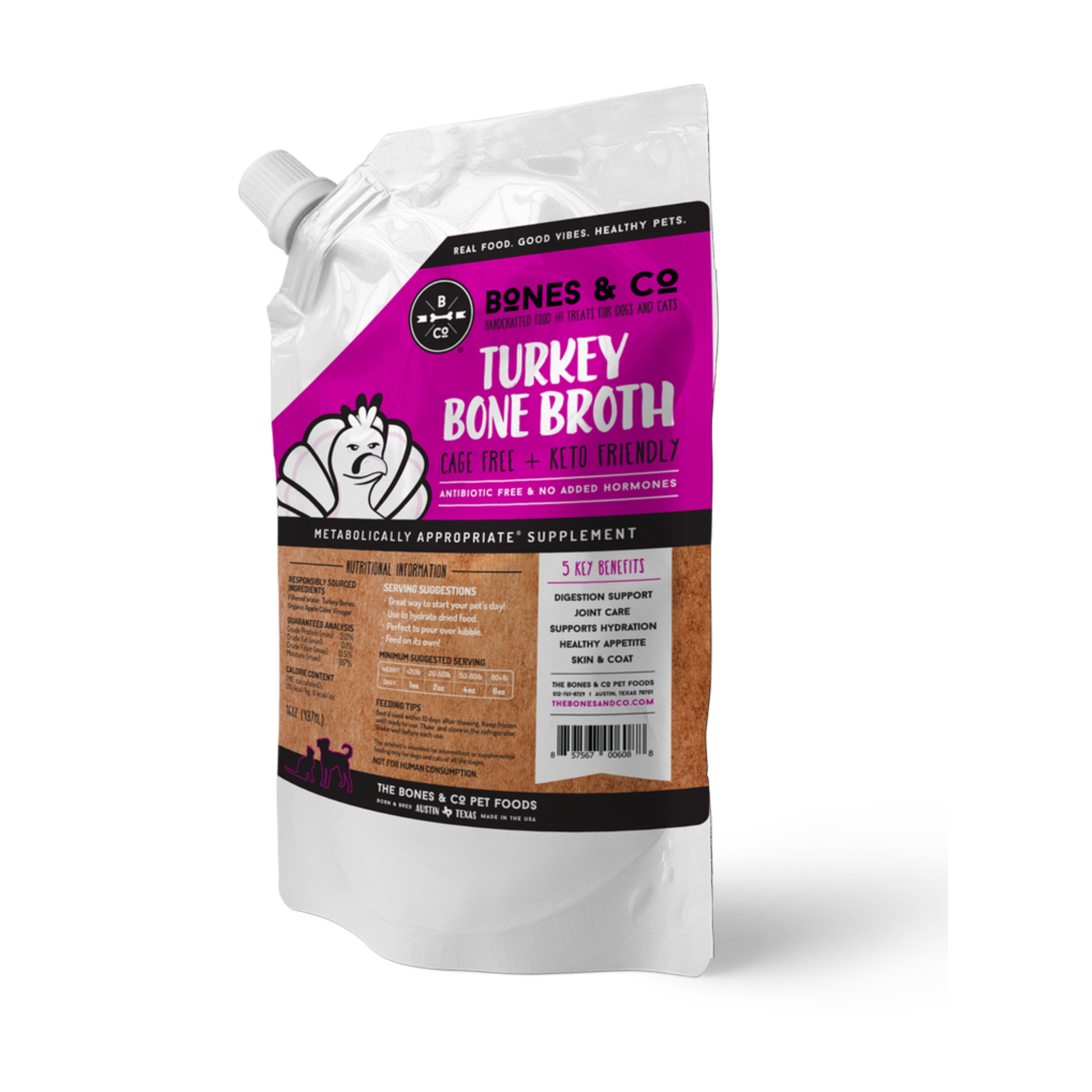 Bones & Co. Turkey Bone Broth - Pups & Cubs Premium Pet Food