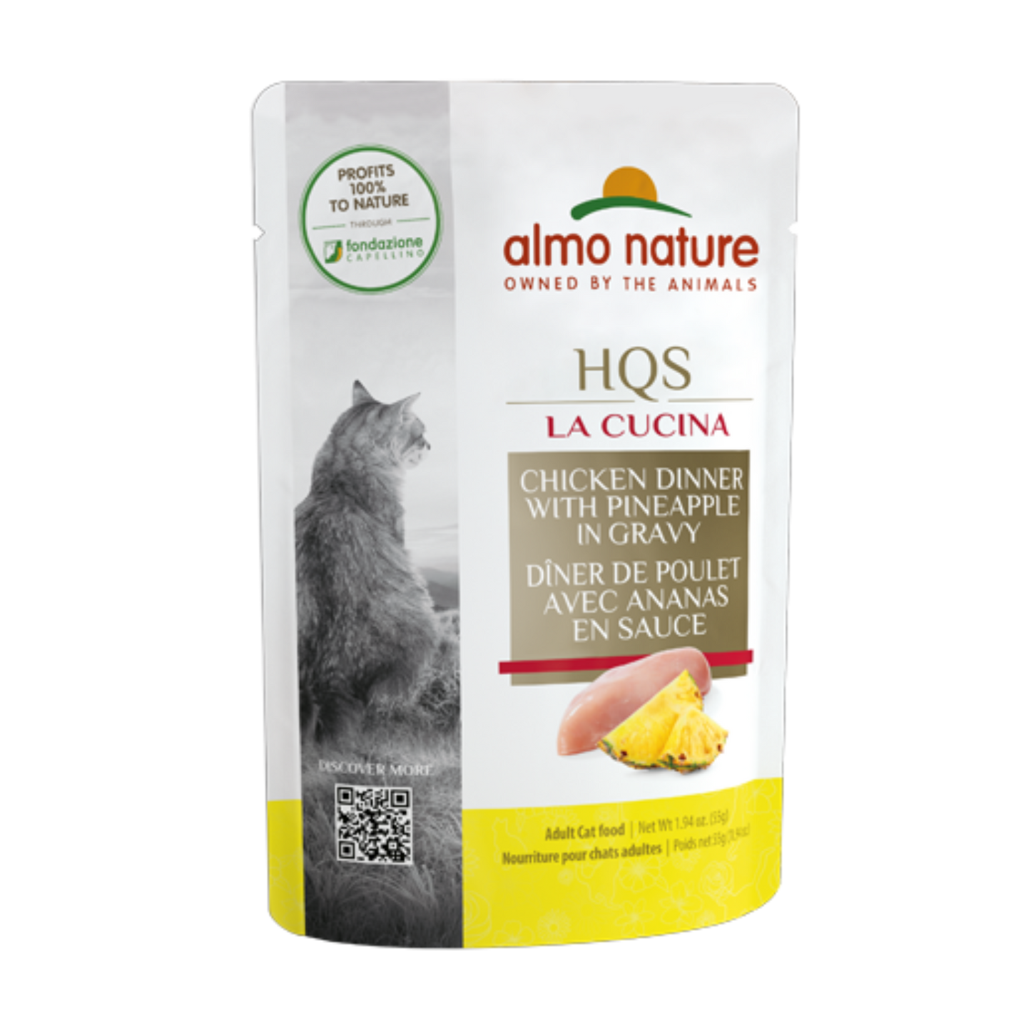Almo Nature HQS La Cucina Chicken Dinner with Pineapple in Gravy Wet Cat Food - Pups & Cubs Premium Pet Food